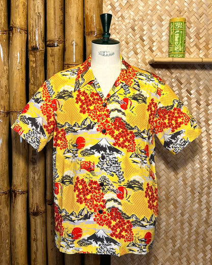 Micky Oye - Aloha Shirt Land of Fujiyama Yellow/Red