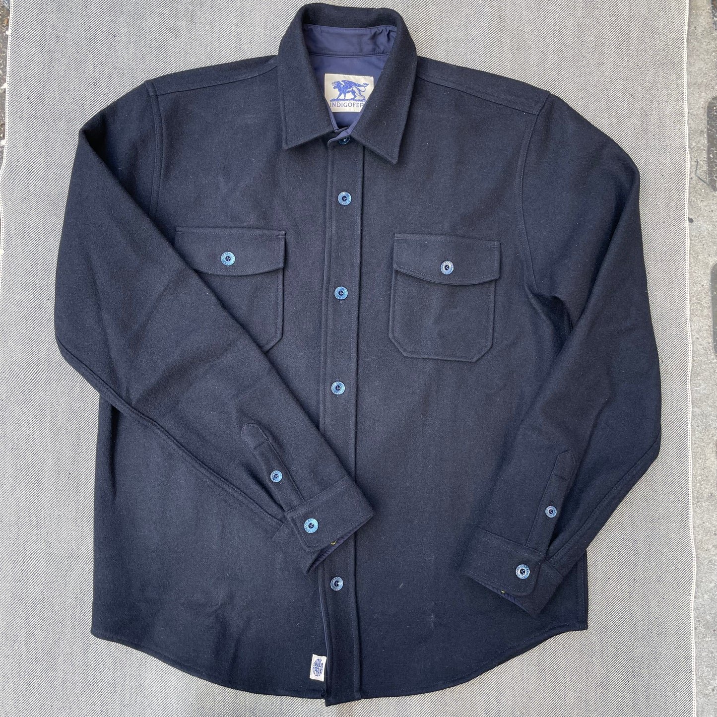 Indigofera - Iconic Shirt Melton Wool Navy