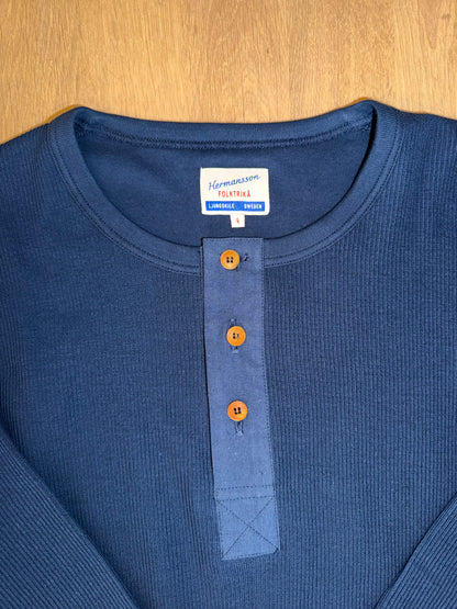 Hermansson Folktrikå - 001 Ribbed Henley Blue