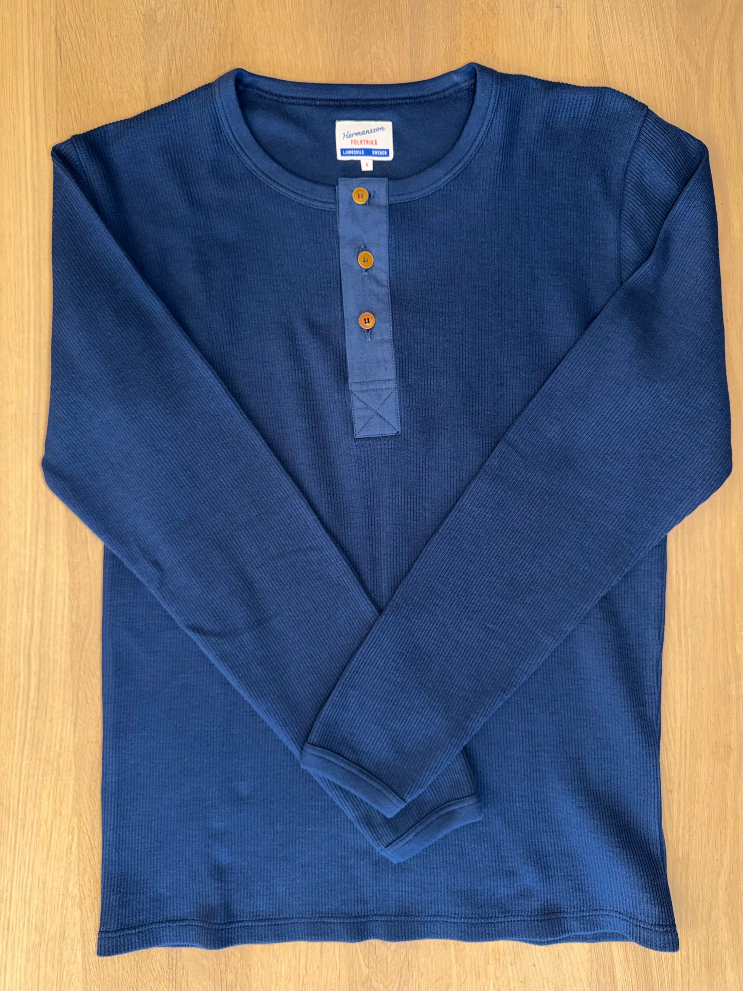 Hermansson Folktrikå - 001 Ribbed Henley Blue