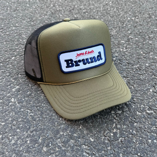 Brund - Logo Mesh Cap Olive-Black