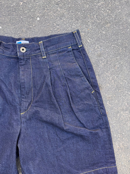 Japan Blue - 11oz Denim Tuck Shorts Natural Slub