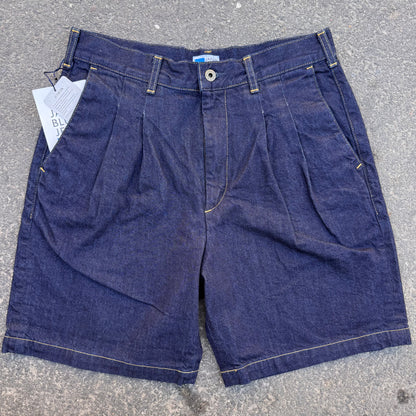 Japan Blue - 11oz Denim Tuck Shorts Natural Slub