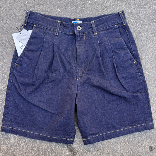 Japan Blue - 11oz Denim Tuck Shorts Natural Slub
