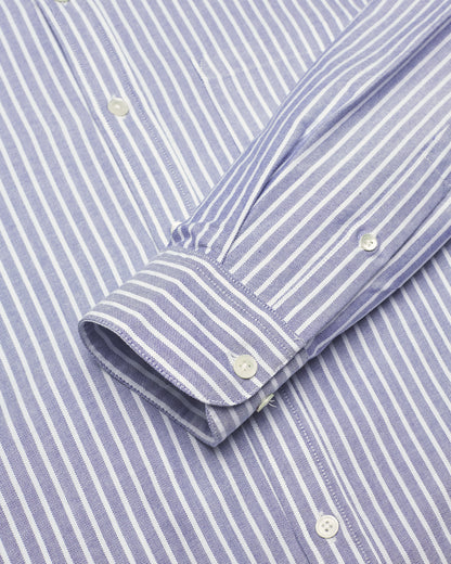 Portuguese Flannel - Belavista Navy/White big stripe Oxford