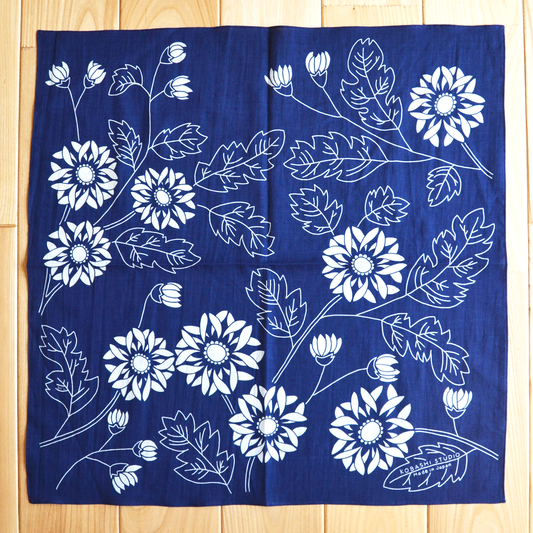 Kobashi Studio - Bandana Indigo Chrysanthemum
