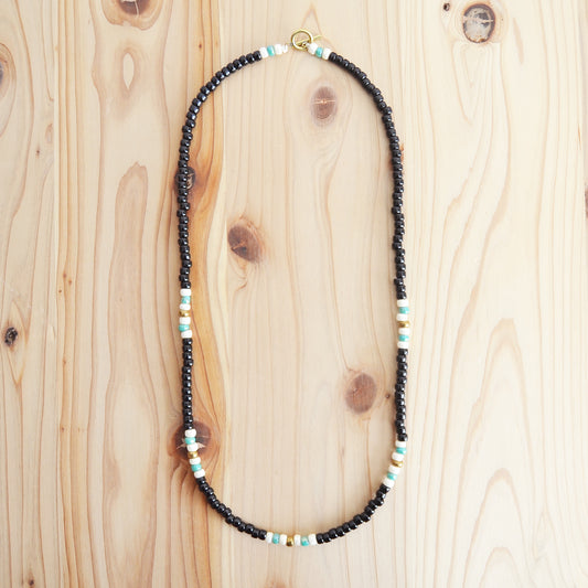 Kobashi Studio - Necklace Black/Off-White/Turquoise 5015