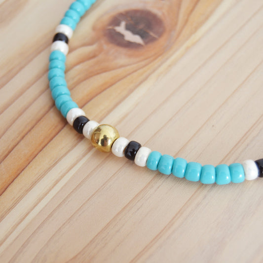 Kobashi Studio - Bracelet Turquoise/Off-White/Black 5014