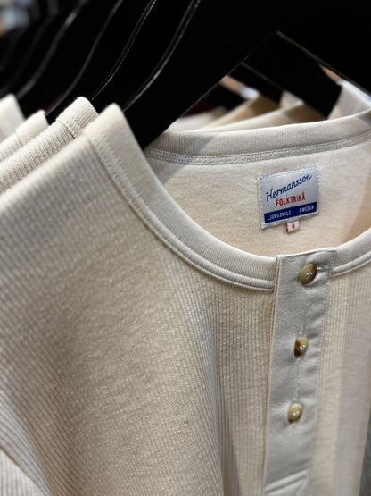 Hermansson Folktrikå - 001 Ribbed Henley Ecru