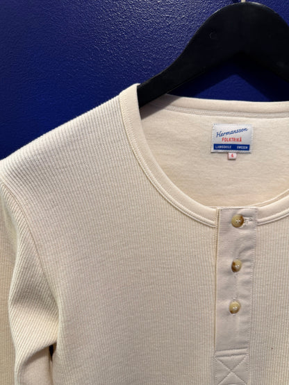 Hermansson Folktrikå - 001 Ribbed Henley Ecru