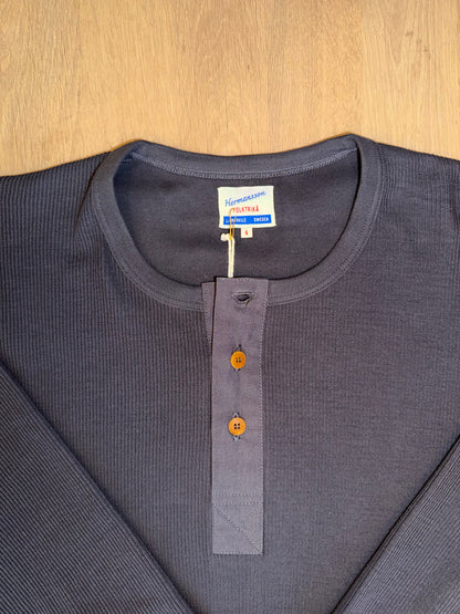 Hermansson Folktrikå - 001 Ribbed Henley Antrasit