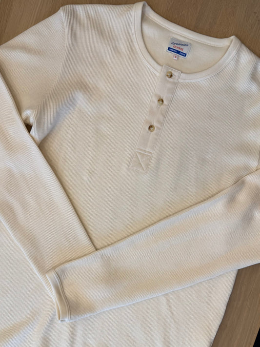 Hermansson Folktrikå - 001 Ribbed Henley Ecru