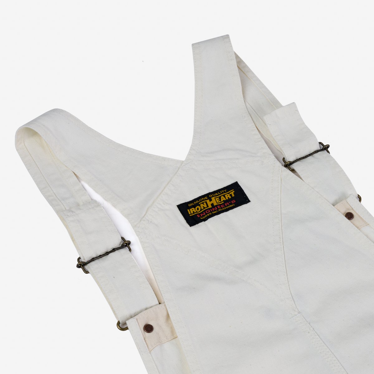 Iron Heart - IH-812-WHT 10.5oz Herringbone Double Knee Overalls