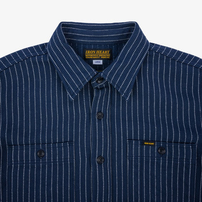 Iron Heart - IHSH-402 12oz UHF Chalk Stripe Work Shirt - Navy