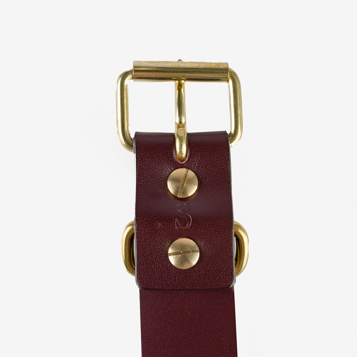 OGL - Belt- Single Prong Brass Roller Buckle- Full Dyed Brown