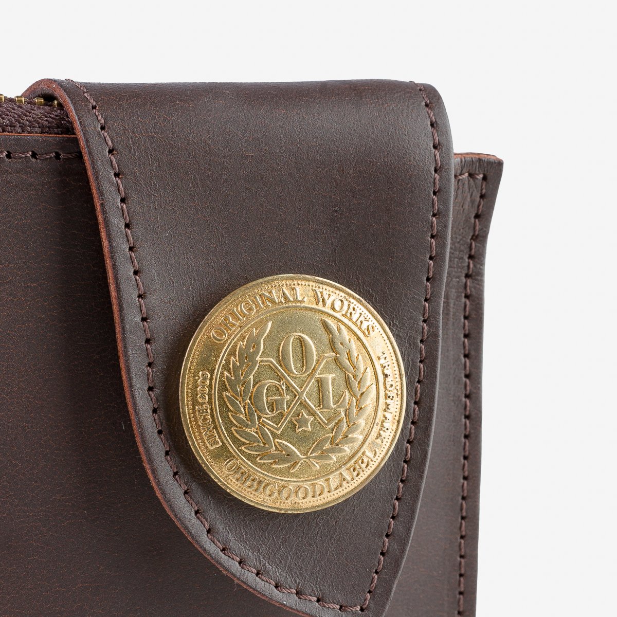 OGL - Condor Short Zipper Leather Wallet Brown