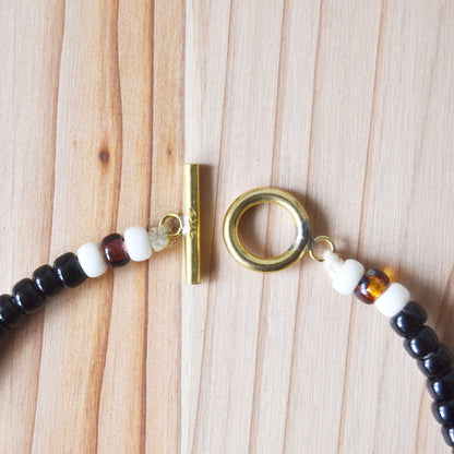 Kobashi Studio - Necklace Black Off-White Brown 4001