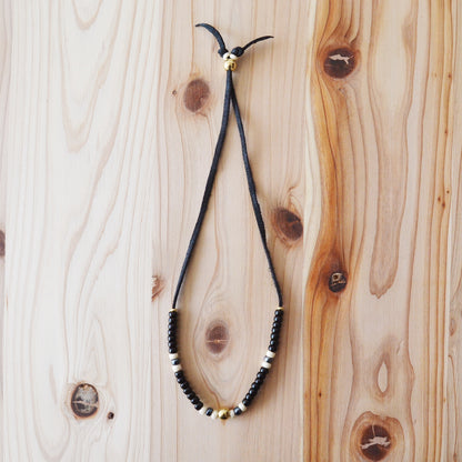 Kobashi Studio - Bracelet Black/Off-White/Gunmetal-Blue 5009