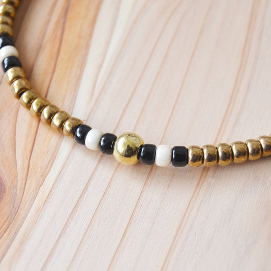 Kobashi Studio - Bracelet Brass/Black/Off-white 50G