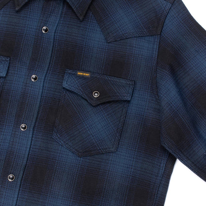 Iron Heart - IHSH-264-Nav Ombré Check Western