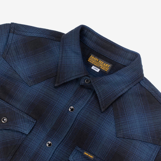 Iron Heart - IHSH-264-Nav Ombré Check Western