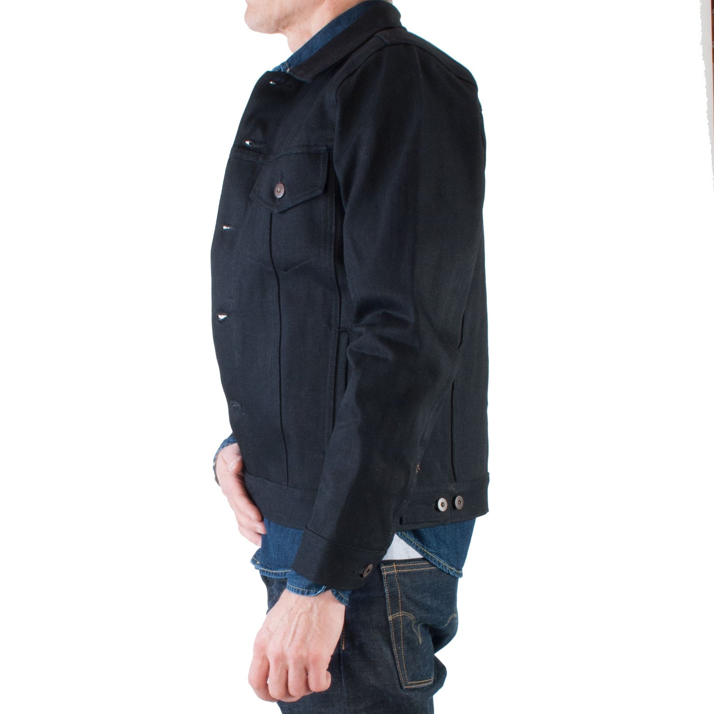 Tellason - Japanese Selvage Denim Jacket, 13.5 oz (Black) - Brund - 5